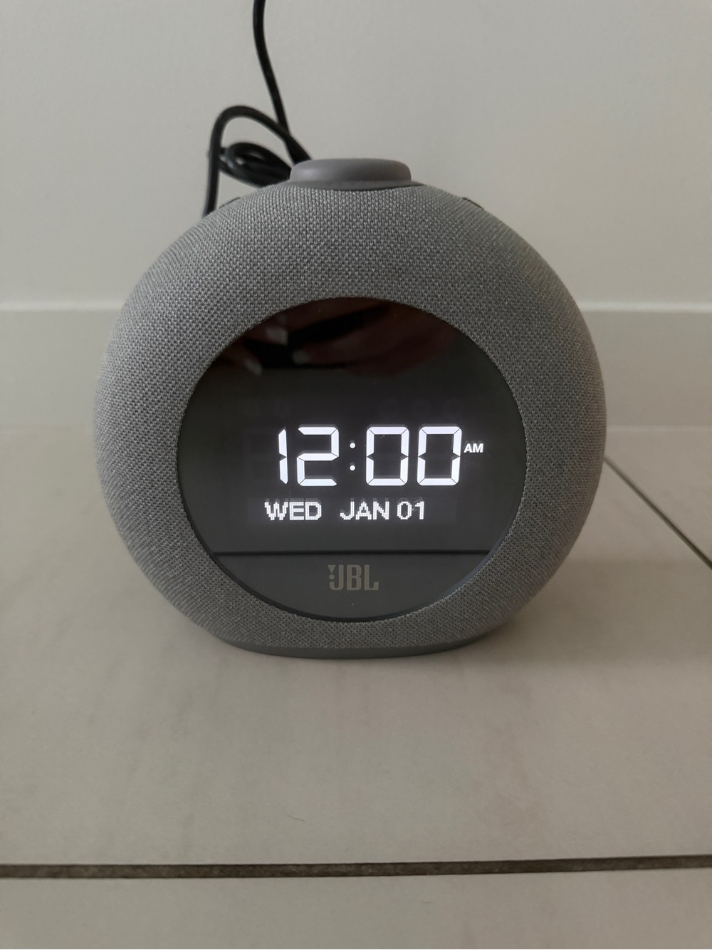 JBL Gray Smart Clock Speaker with LED Time Display